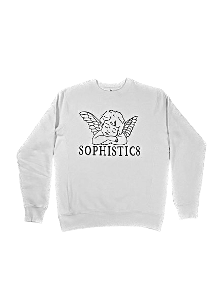 white sophistic8 angel crewneck heavyweight